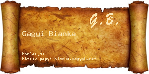 Gagyi Bianka névjegykártya